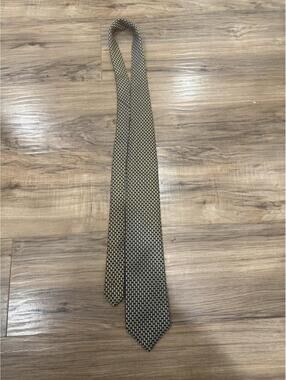 Robert Talbott Best of Class Silk Tie Brown Gold Geometric USA 3.5"